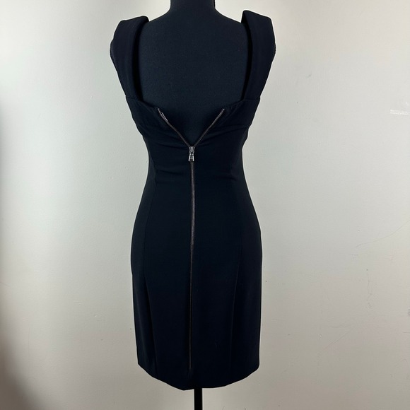 Emilio Pucci Black Wool Sheath Dress Strappy Designer Quiet Luxury Career Preppy - Picture 14 of 16